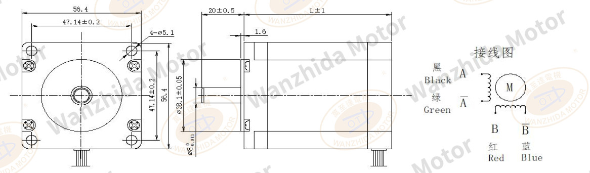 nema 23 stepper motor_60mm two-phase stepper motor-wanzhida motor