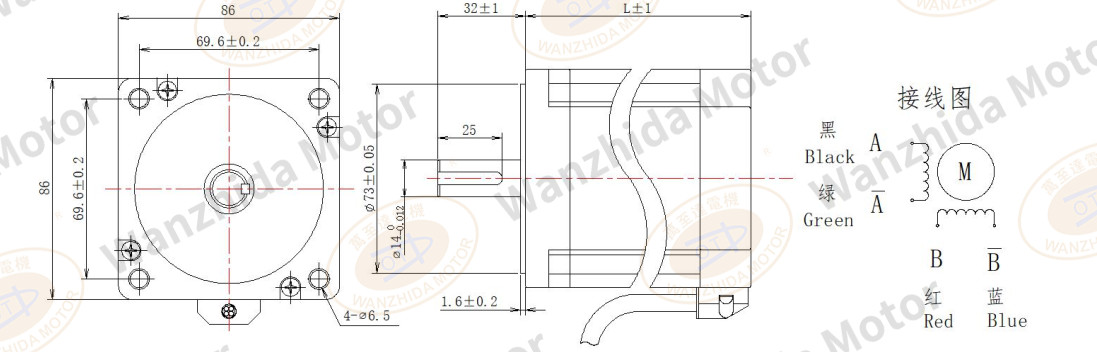 86 stepping motor_two phase stepper motor-wanzhida motor