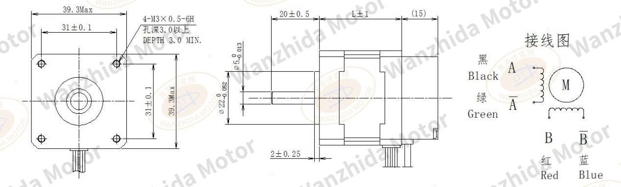 39 series 1.8° two-phase closed loop stepping motor-wanzhida motor
