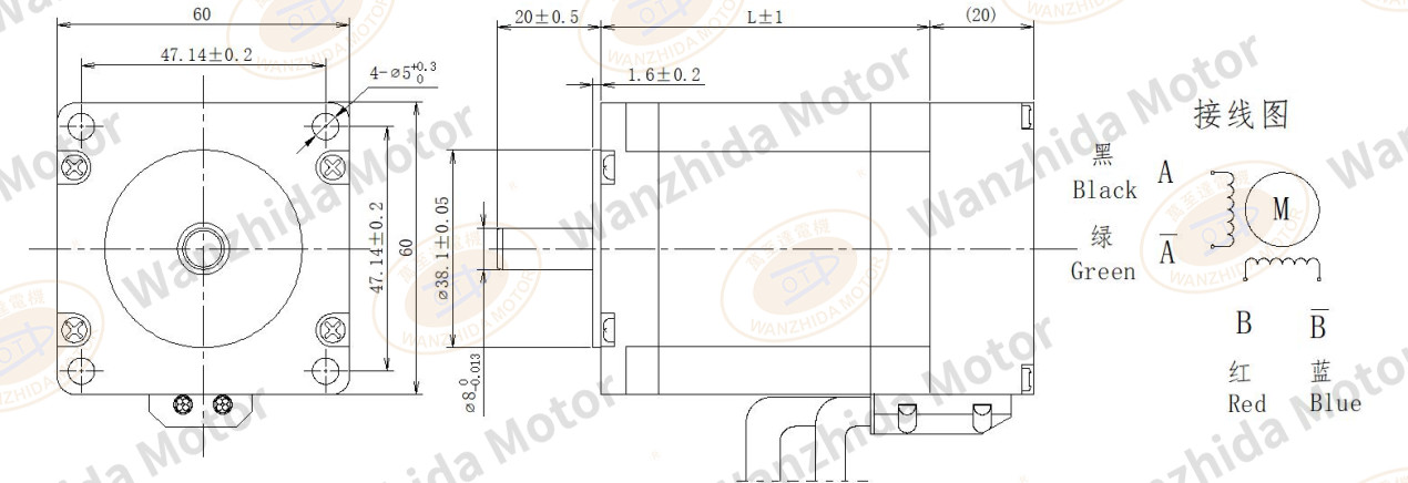60 series 1.8° two-phase closed loop stepping motor-wanzhida motor