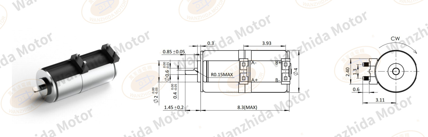 4mm mini Permanent magnet stepper motor-wanzhida motor