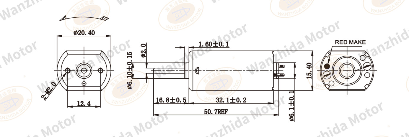 OT-FF(K)-180PH Brush DC motor-wanzhida motor