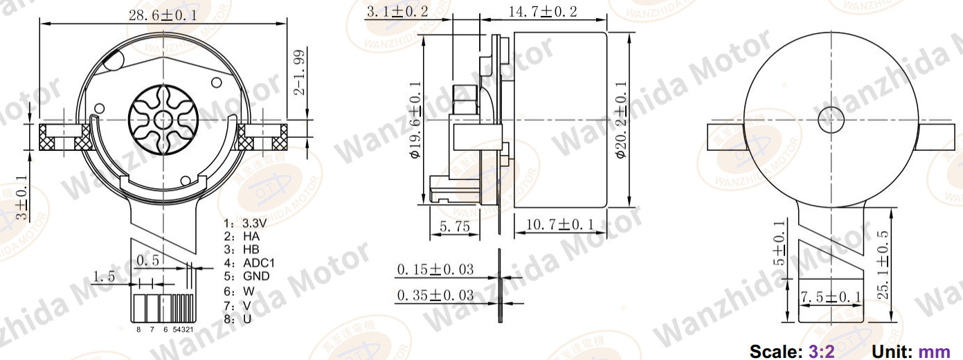 BLDC EM 2015 Electronical Commutation Slotted DC Motor-wanzhida motor
