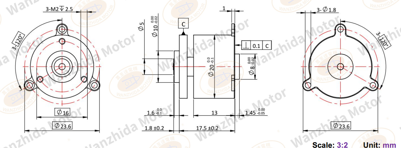 BLDC EM 2017 Electronical Commutation Slotted DC Motor-wanzhida motor