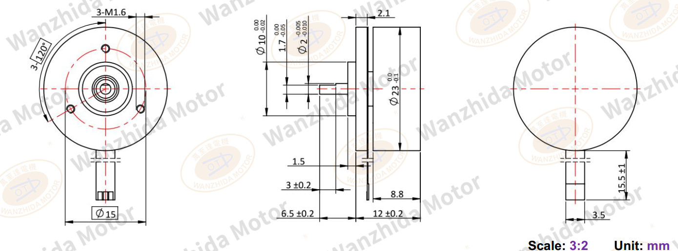 BLDC EM 2312 Electronical Commutation Slotted DC Motor-wanzhida motor