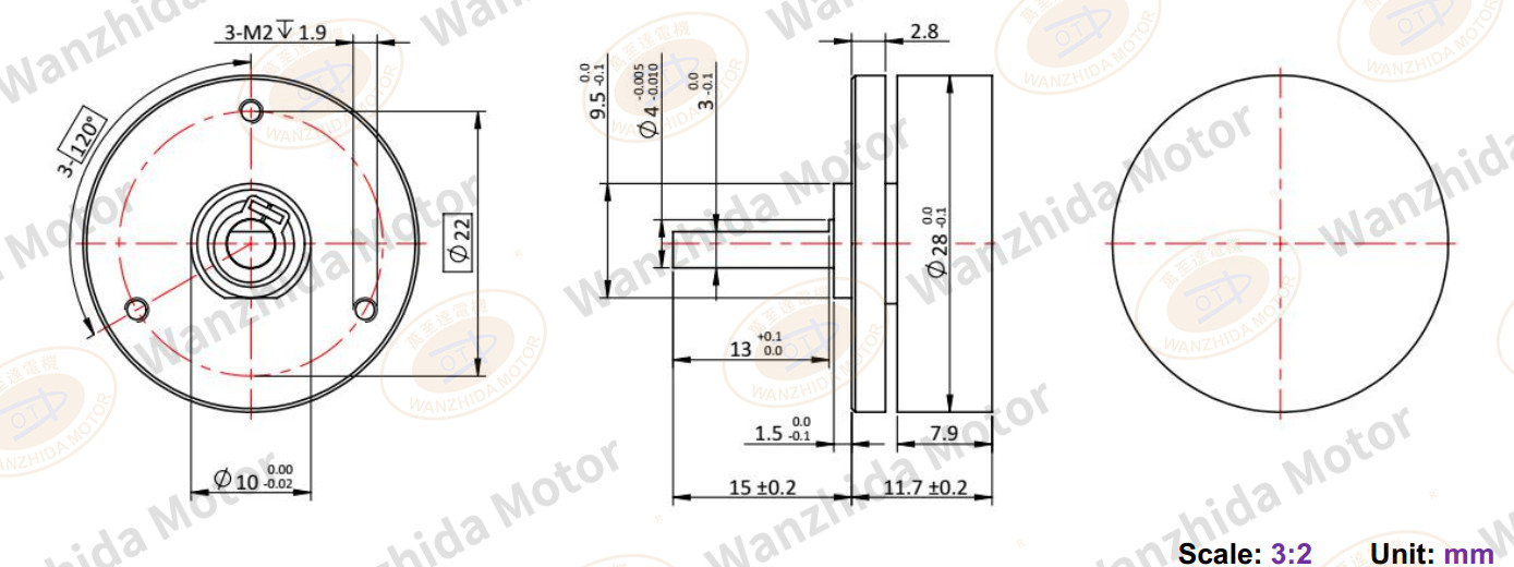 BLDC EM 2811 Electronical Commutation Slotted DC Motor-wanzhida motor