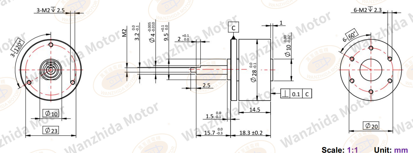 BLDC EM 2818 Electronical Commutation Slotted DC Motor-wanzhida motor