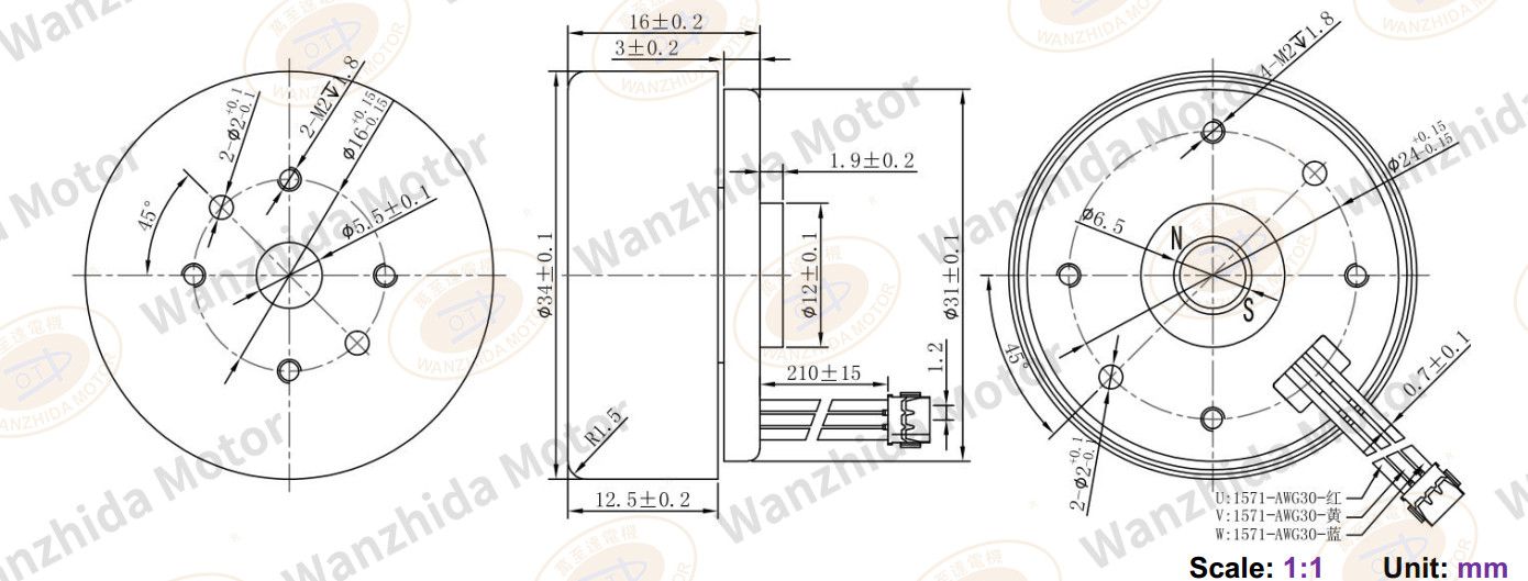 BLDC EM 4820 Electronical Commutation Slotted DC Motor-wanzhida motor