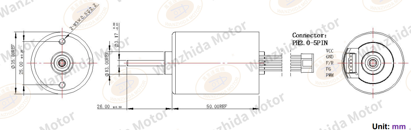 EM 3650 Brushless DC Motor-wanzhida motor
