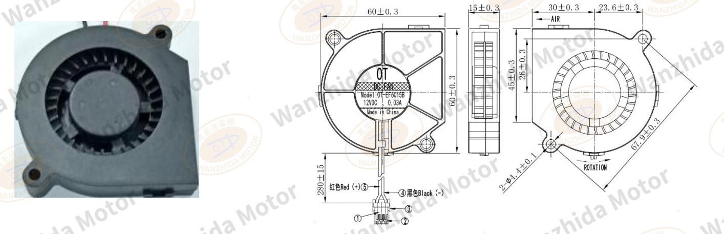 OT-EF6015 DC Fan-wanzhida motor