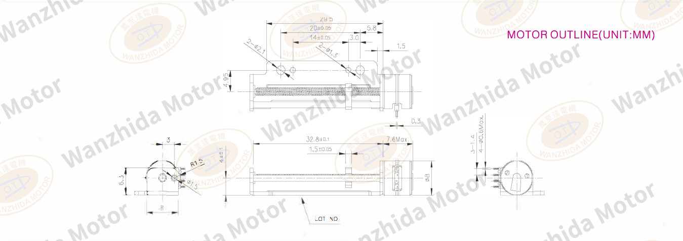 OT-SM08L-022 LINEAR MICRO MOTOR-wanzhida motor