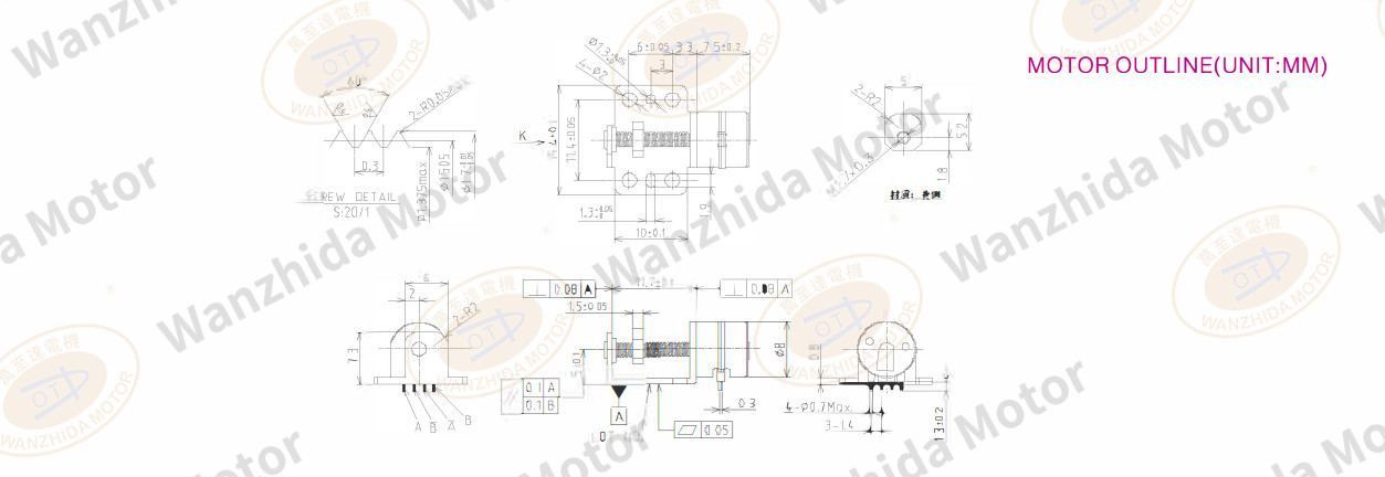 OT-SM08L-099 LINEAR MICRO MOTOR-wanzhida motor