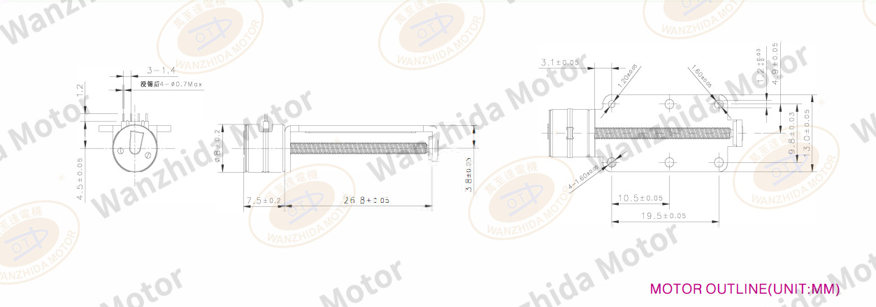 OT-SM08L-595 LINEAR MICRO MOTOR-wanzhida