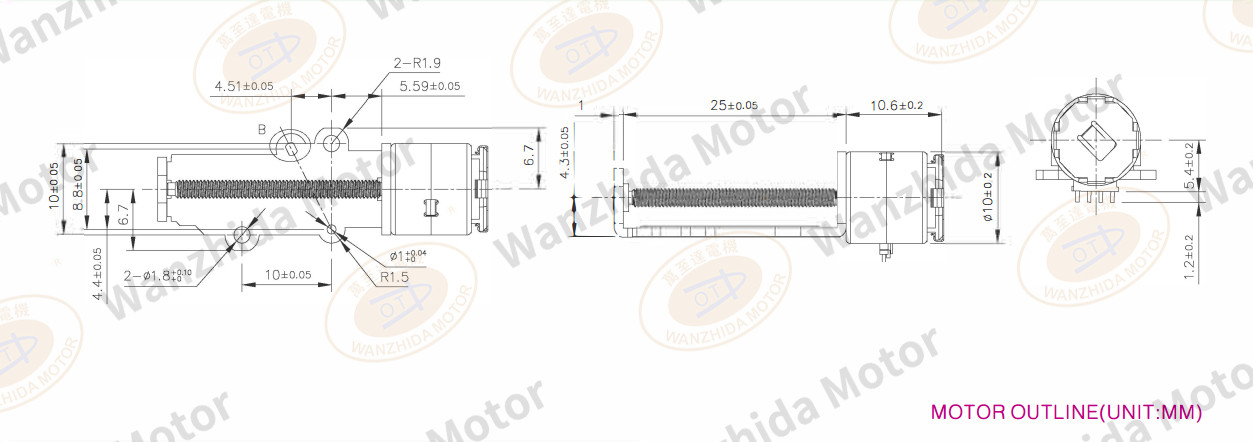 OT-SM10L-003 LINEAR MICRO MOTOR-wanzhida motor