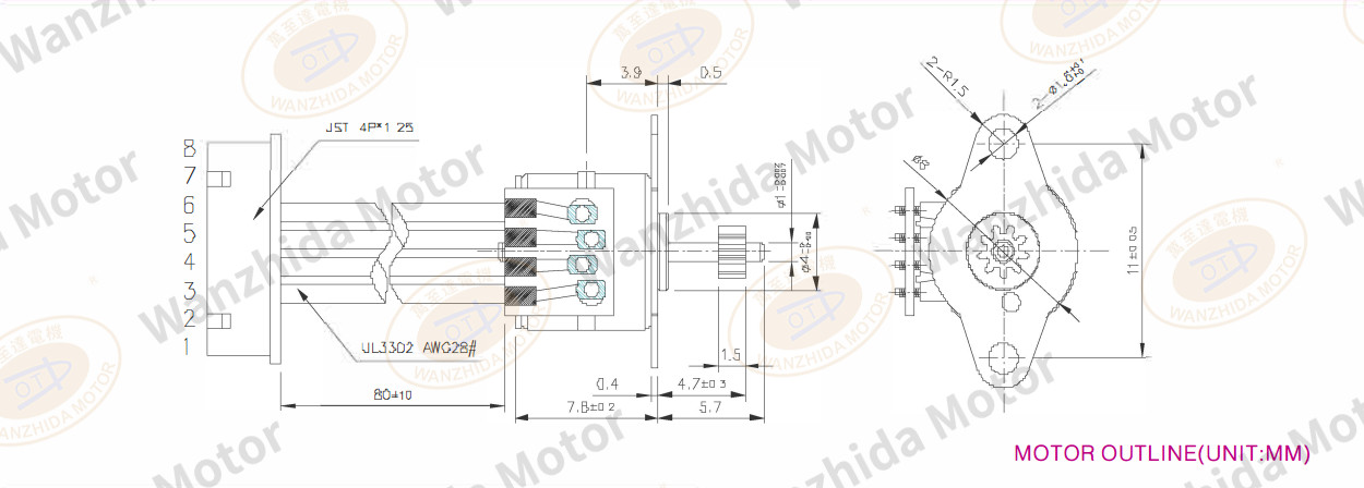OT-SM08P-010 PM stepping motor-wanzhida motor