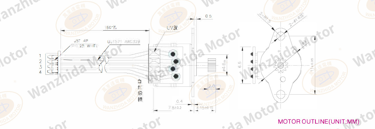 OT-SM08P-184A PM stepping motor-wanzhida motor