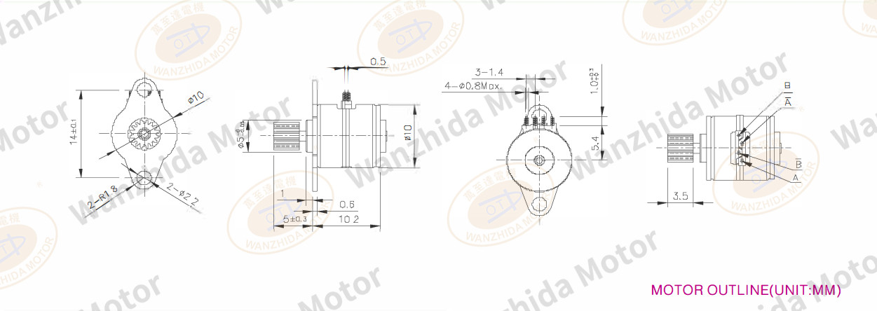OT-SM10P-006 PM stepping motor-wanzhida motor
