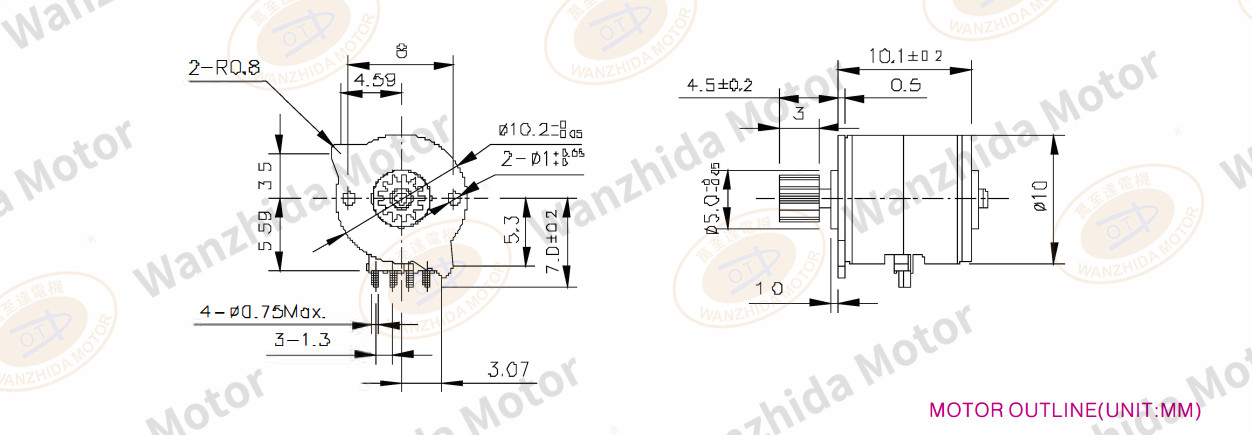 OT-SM10P-037 PM stepping motor-wanzhida motor