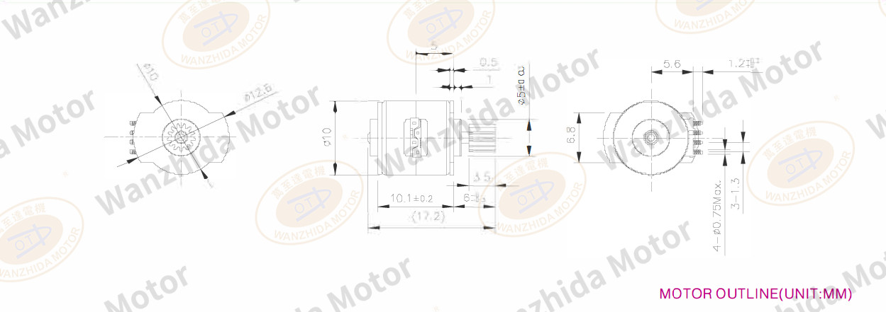 OT-SM10P-095 PM stepping motor-wanzhida motor