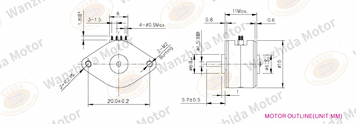 OT-SM15P-051 PM stepping motor-wanzhida motor