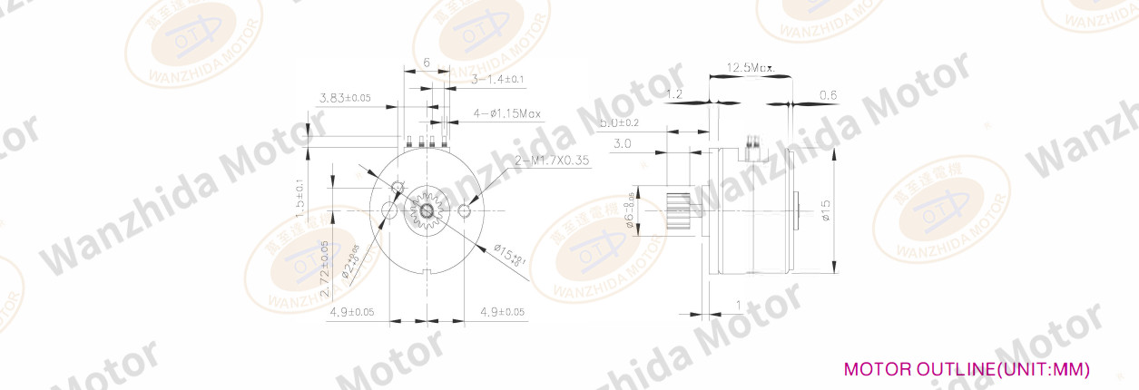 OT-SM15P-369A PM stepping motor-wanzhida motor