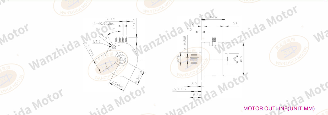 OT-SM15P-245D PM stepping motor-wanzhida motor