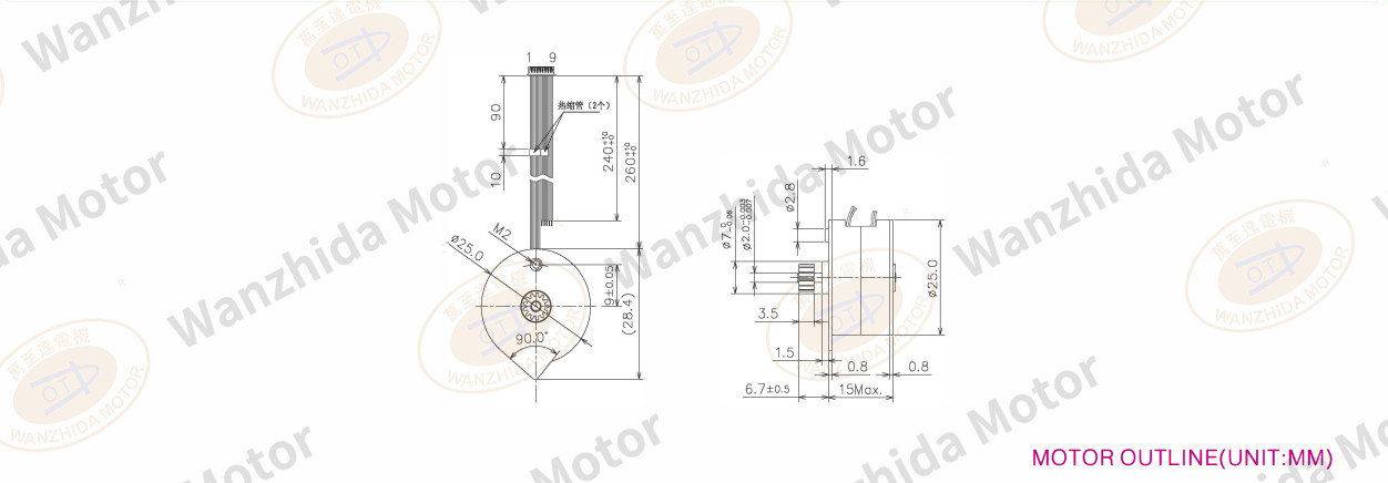 OT-SM25P-001 PM stepping motor-wanzhida motor