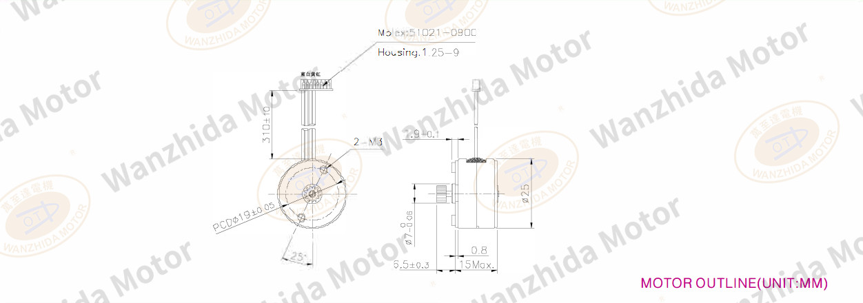 OT-SM25P-275 PM stepping motor-wanzhida motor