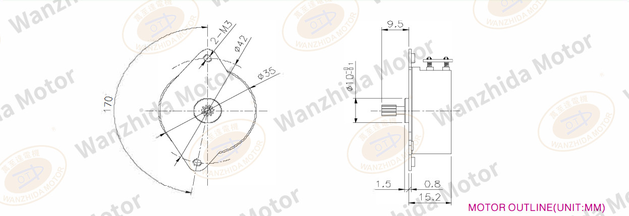OT-SM35P-250 PM stepping motor-wanzhdia motor