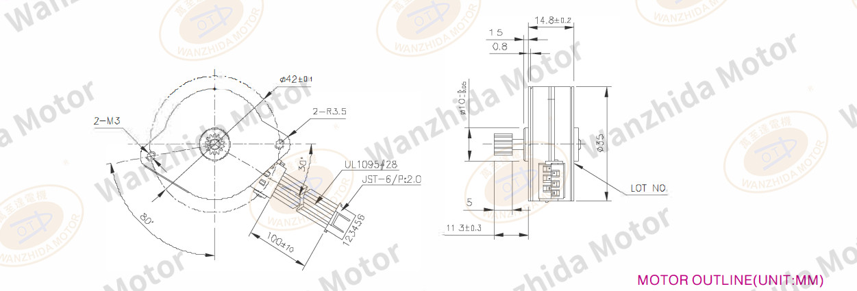 OT-SM35P-395 PM stepping motor-wanzhida motor