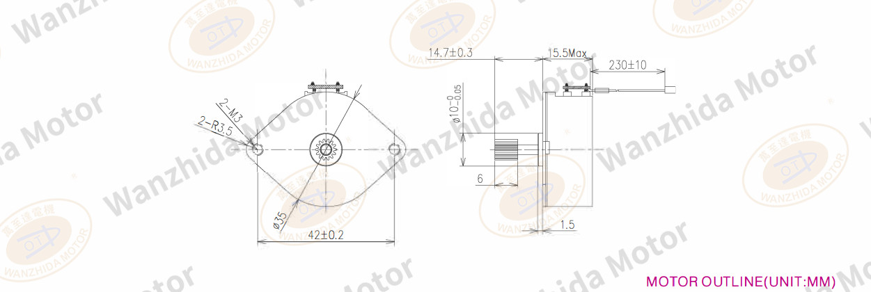OT-SM35P-008 PM stepping motor-wanzhida motor