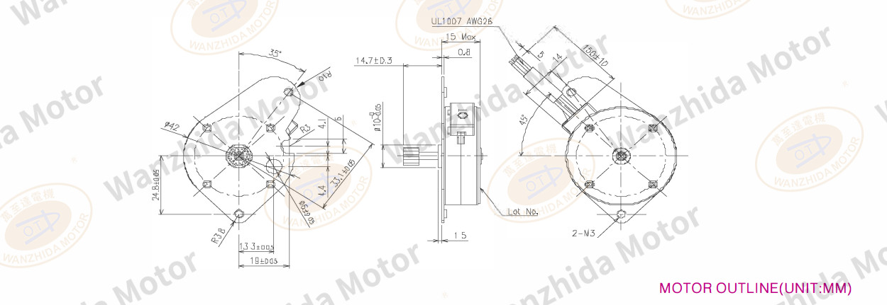 OT-SM42P-456 PM stepping motor-wanzhida motor
