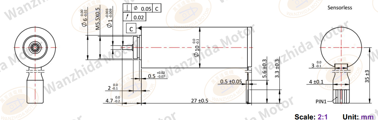 10mm Electronical Commutation Slotless DC Motor-wanzhida motor