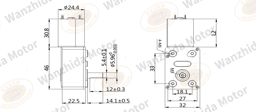 OT-32GF Gear Motor|steering lamp motor-Wanzhida Motor