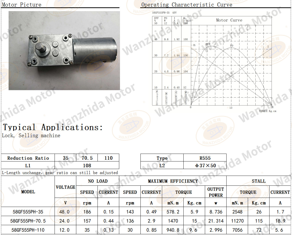 OT-58F Gear Motor|selling machine motor-Wanzhida Motor