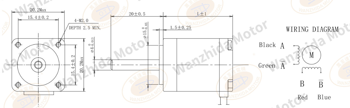 20 series 1.8°two-phase open loop stepping motor-Wanzhida Motor