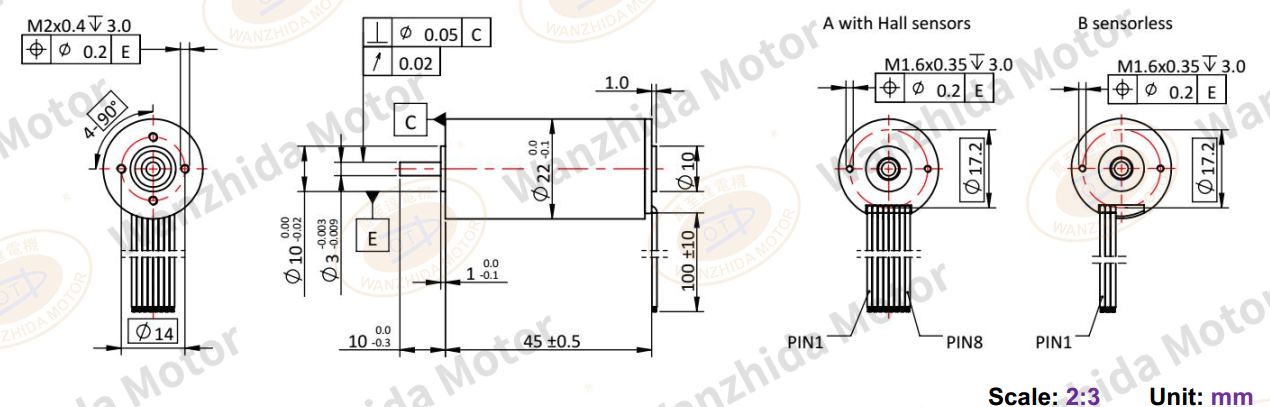 coreless motor_ 2245 Electronical Commutation Slotless DC Motor-wanzhida motor