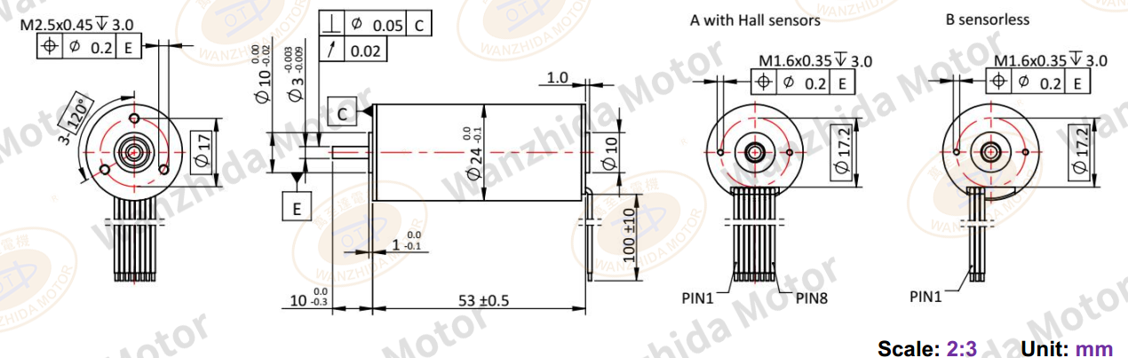 Coreless motor_Electronical Commutation Slotless DC Motor-wanzhida motor