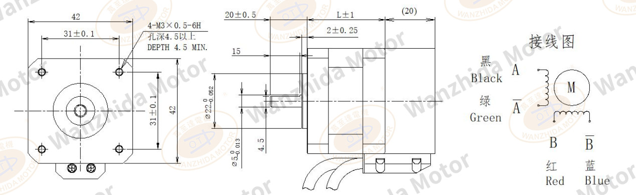 42 series 1.8° two-phase closed loop stepping motor-wanzhida motor