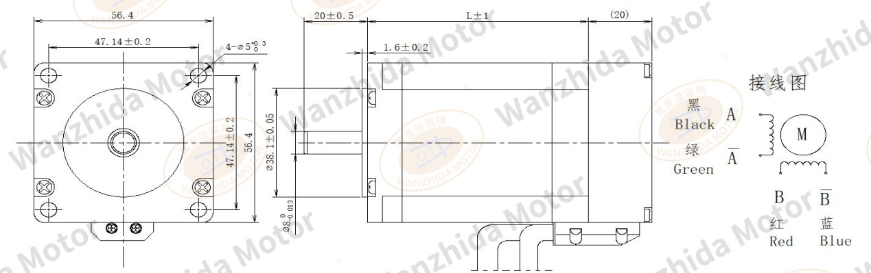 57 series 1.8° two-phase closed loop stepping motor-wanzhida motor