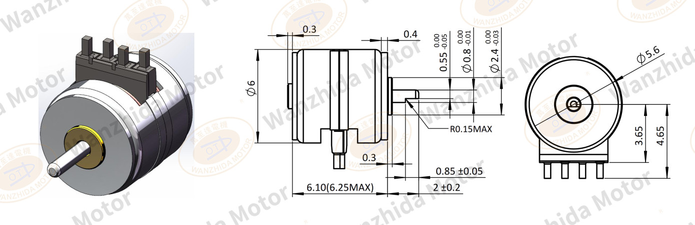 6mm Permanent magnet stepper motor-wanzhida motor